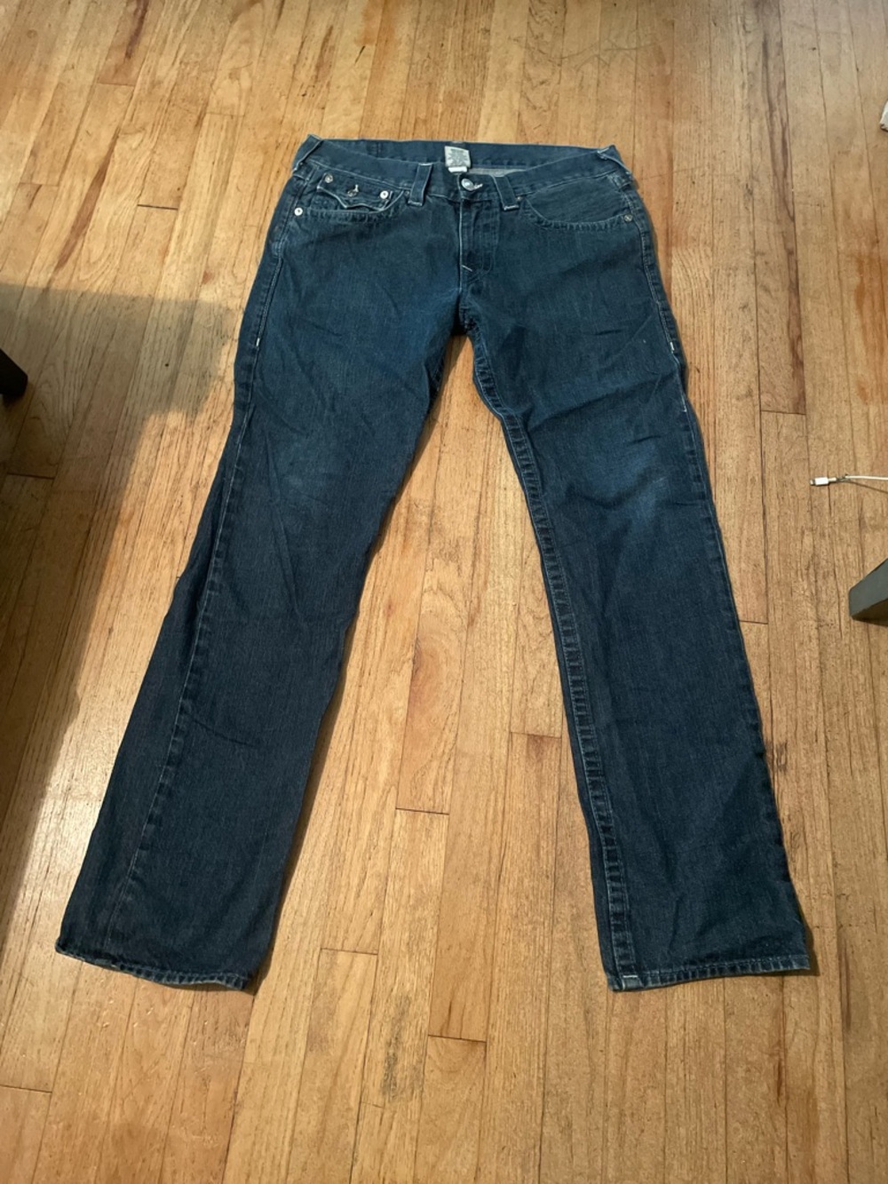 True Religion Men's Dark Blue Straight-Leg Jeans